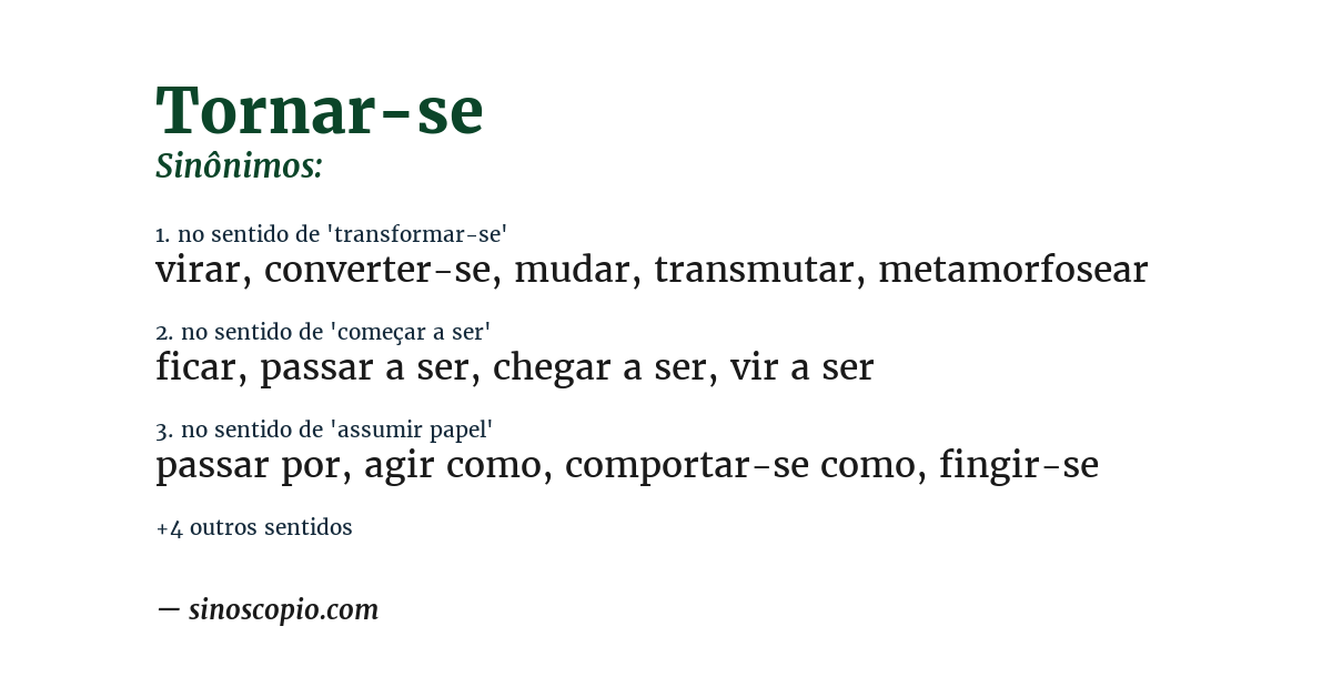 Sinônimo de tornar-se