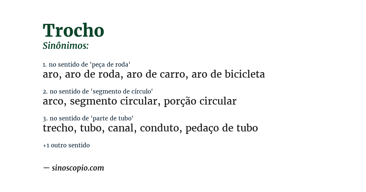 Sinônimo de trocho