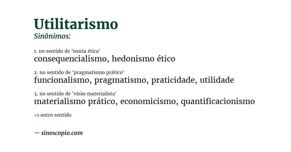 Sinônimo de utilitarismo