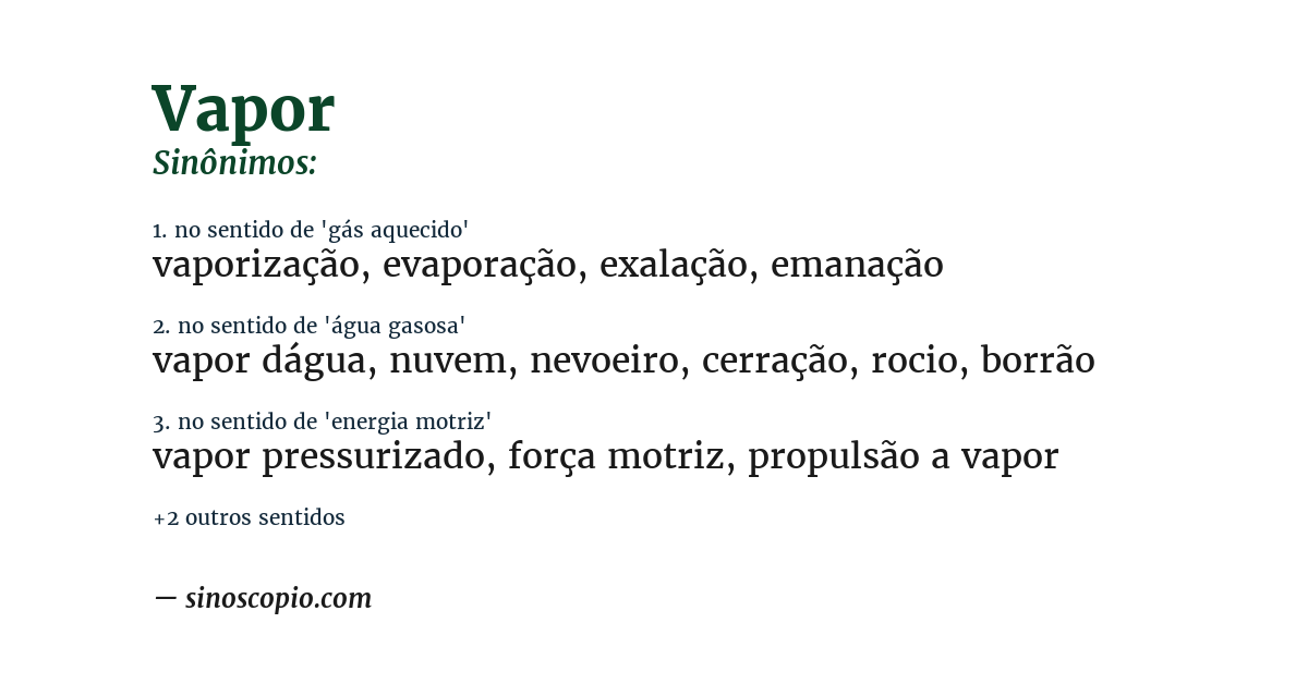Sinônimo de vapor