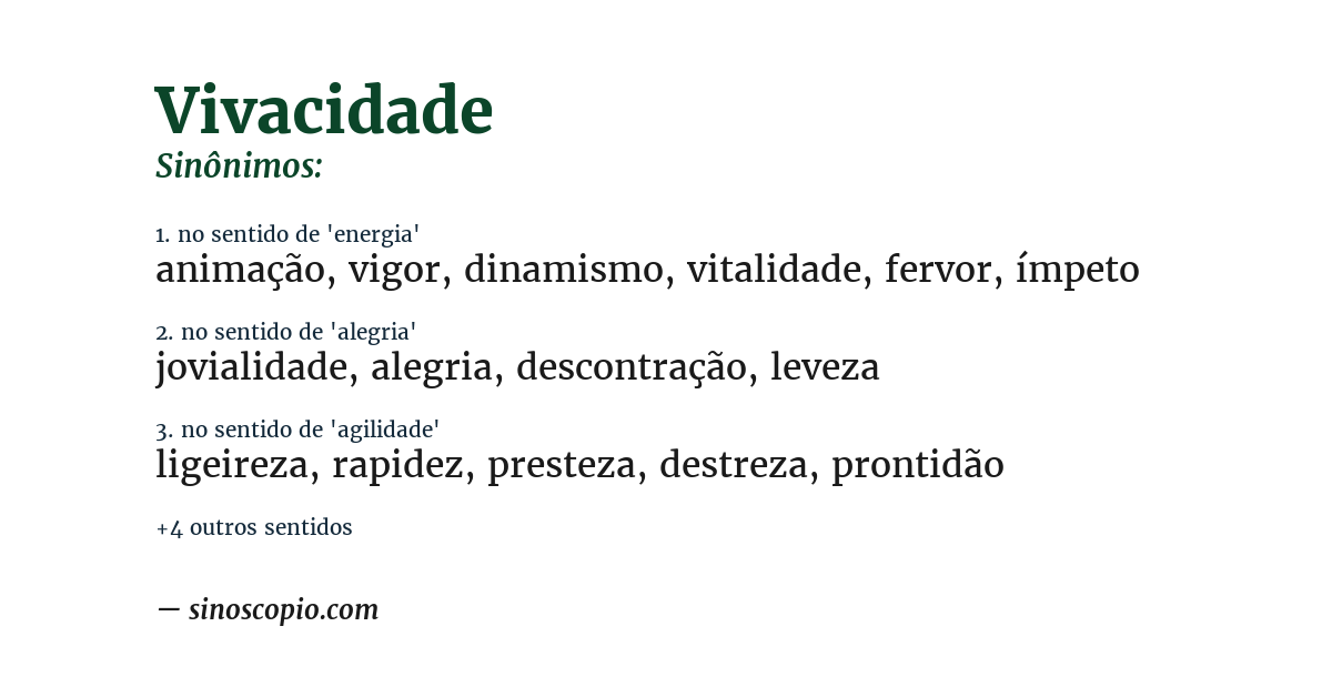 Sinônimo de vivacidade